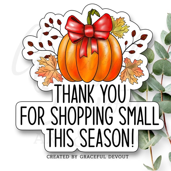 Thank You For Shopping Small This Season!- 2" (inches) (96ct.) [GD91-96] - Picture 1 of 4